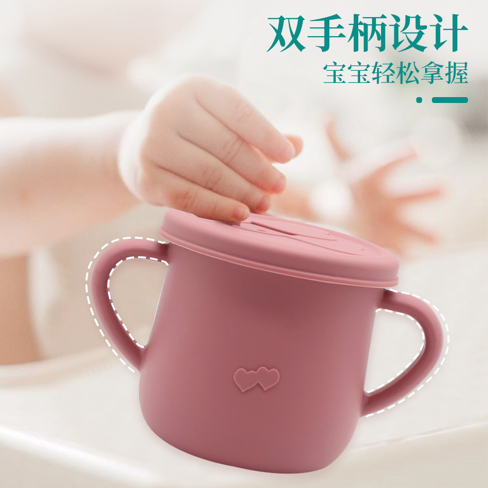 Children's Silicone Cup with Straw Drinking Cup TwoinOne Training Cup DropResistant AntiSpill Binaural NoSpill Cup Children's Silicone Cup with Straw Drinking Cup TwoinOne Training Cup DropResistant AntiSpill Binaural NoSpill Cup