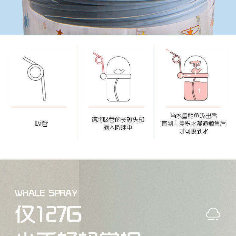 Influencer Whale Water Spray Cup Summer Children's Plastic Drinking Straw DropResistant Whale Cup for Toddler Students Influencer Whale Water Spray Cup Summer Children's Plastic Drinking Straw DropResistant Whale Cup for Toddler Students