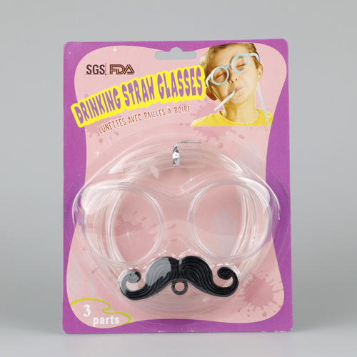 Creative Glasses Straw Funny Children's Cartoon Shape Lengthened Lazy Drinking Artifact Artistic Straw Cute Beard Straw