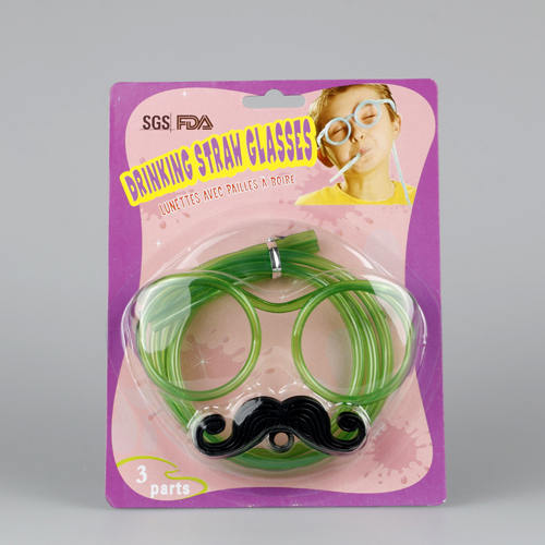Creative Glasses Straw Funny Children's Cartoon Shape Lengthened Lazy Drinking Artifact Artistic Straw Cute Beard Straw