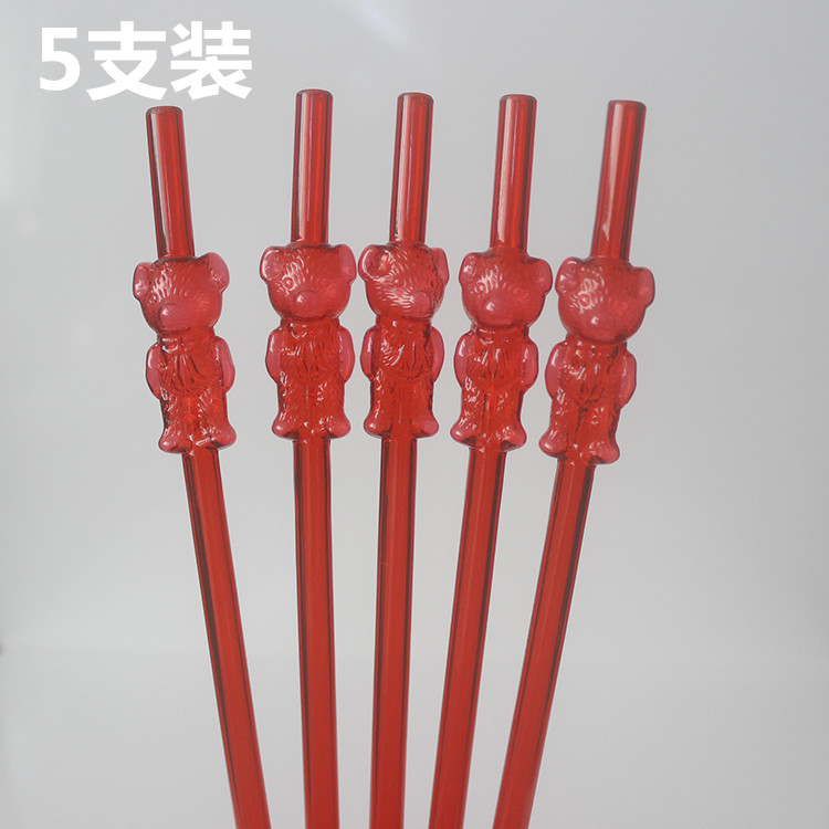 Creative Glasses Straw Funny Children's Cartoon Shape Lengthened Lazy Drinking Artifact Artistic Straw Cute Beard Straw