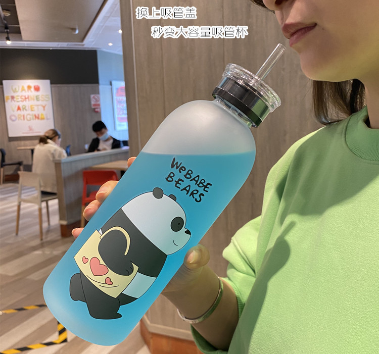Factory Direct Large Capacity 1000ml Plastic Drinking Straw Unisex Student Korean Cute Cup Ins Portable Factory Direct Large Capacity 1000ml Plastic Drinking Straw Unisex Student Korean Cute Cup Ins Portable