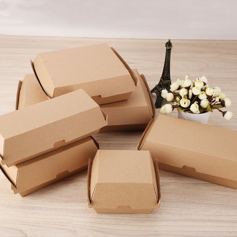 Manufacturers direct corrugated burger box custom disposable snack carton packaging box food packaging box Manufacturers direct corrugated burger box custom disposable snack carton packaging box food packaging box