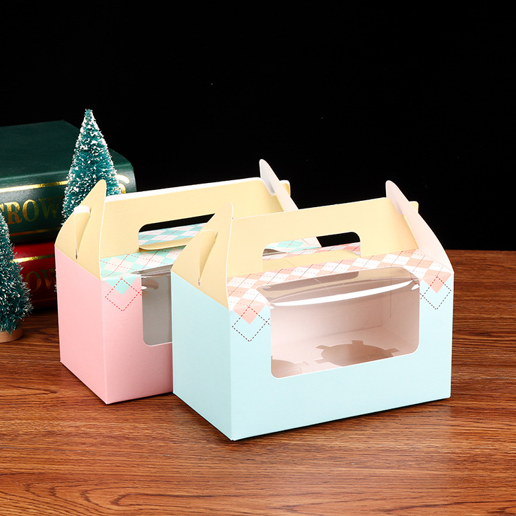 Corrugated Box White Card Box 6/8/10/12-Inch Customized Birthday Portable Cake Box Golden of European Style Baking Box