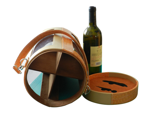 2013 Hot Sale High-End Cylinder 4 Red Wine Box Leather Wine Box, High-End Crafts Box, Free Customization of Your Logo