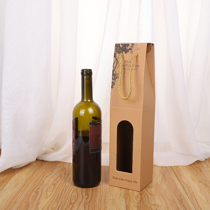 Single bottle wine gift box corrugated handbag red wine box Single wine package gift bag