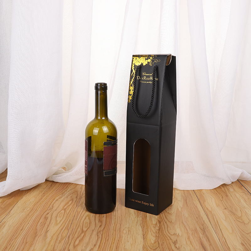 Single bottle wine gift box corrugated handbag red wine box Single wine package gift bag