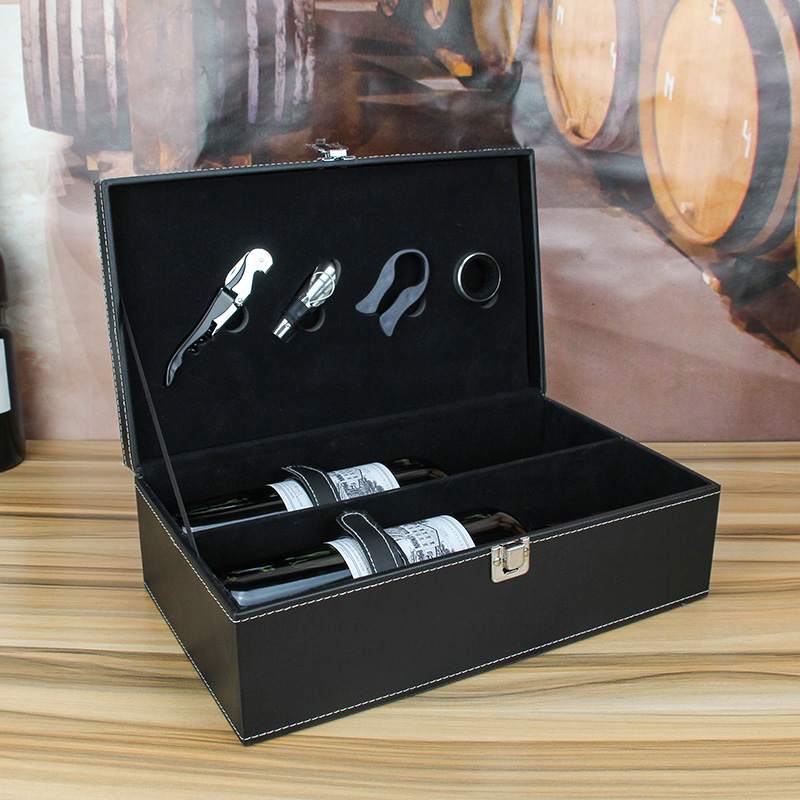 Premium red wine packaging gift box Double bottle Red wine box can be printed logo with wine wine packaging gift box Premium red wine packaging gift box Double bottle Red wine box can be printed logo with wine wine packaging gift box