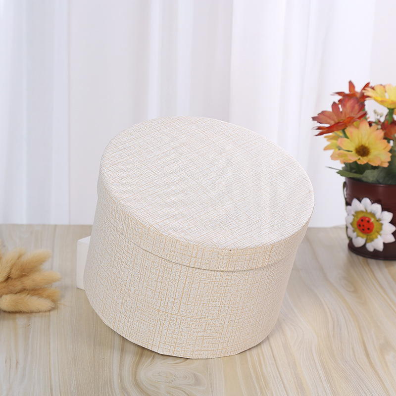 Round Gift Box Hand-Held Leather Flower Pot Flower Box Hand-Held Gift Box Rose Bouquet Box Apple Box