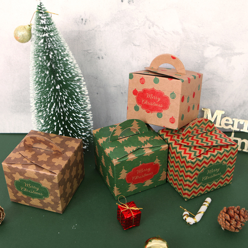 Christmas Eve Fruit Packing Box New Kraft Paper Christmas Apple Box Christmas Eve Apple Box Christmas Gift Box Spot