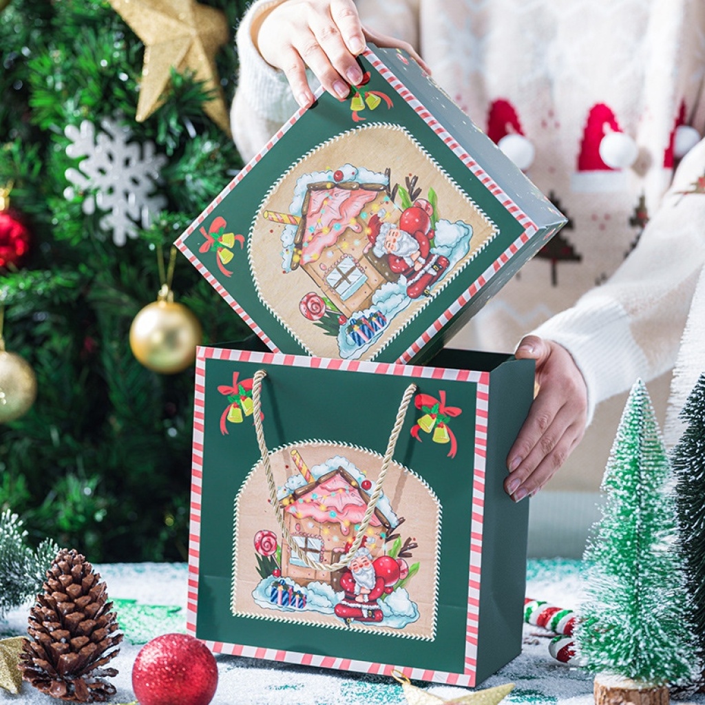 Green Christmas Box Christmas Eve Apple Box Christmas Gift Box Large Hat Scarf Packaging Box