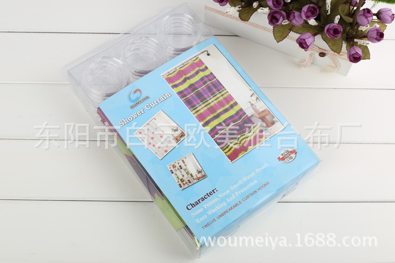 Manufacturer direct sale EVA box shower curtain transparent crystal hook Manufacturer direct sale EVA box shower curtain transparent crystal hook