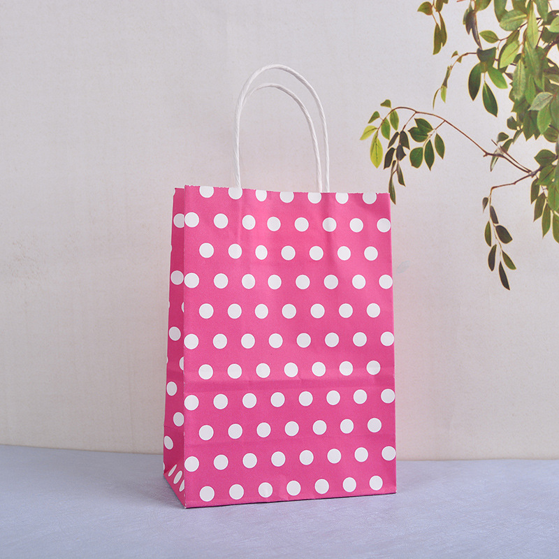 Factory Direct Sales Kraft Paper Dot Gift Bag High-End Imported Kraft Paper Clothing Candy Packaging Handbag Factory Direct Sales Kraft Paper Dot Gift Bag High-End Imported Kraft Paper Clothing Candy Packaging Handbag