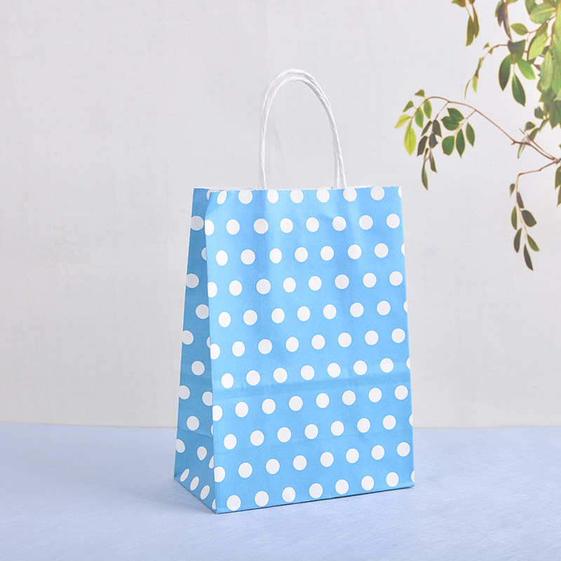 Factory Direct Sales Kraft Paper Dot Gift Bag High-End Imported Kraft Paper Clothing Candy Packaging Handbag Factory Direct Sales Kraft Paper Dot Gift Bag High-End Imported Kraft Paper Clothing Candy Packaging Handbag
