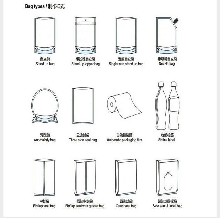 Customized Snack Vacuum Food Bag Packaging Color Printing Bag Color Printing Composite Plastic Food Packaging Bag