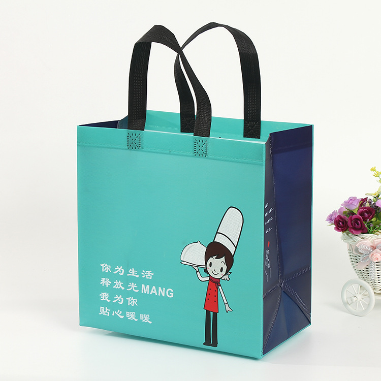 Non-woven bag takeaway bag fast food bag coated environmental protection bag custom shopping handbag