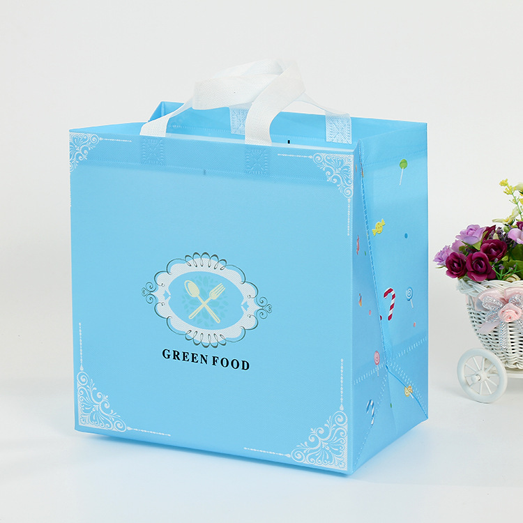 Non-woven bag takeaway bag fast food bag coated environmental protection bag custom shopping handbag