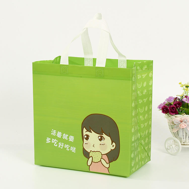Non-woven bag takeaway bag fast food bag coated environmental protection bag custom shopping handbag