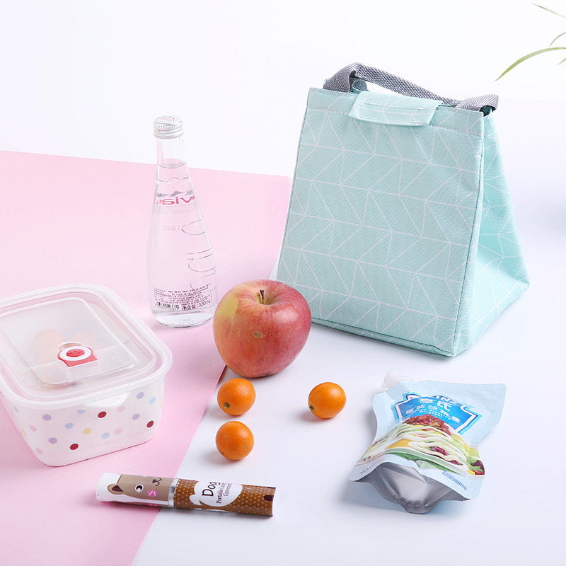 Long thermal food bag bento bag handbag waterproof canvas insulation bag large aluminum foil thickened