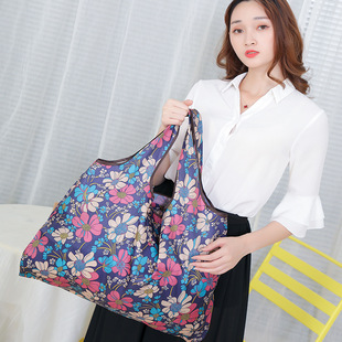 Shopping Bag Foldable Supermarket Food Bag Shoulder Portable Large Thick Buggy Bag Large Capacity Ecofriendly Bag