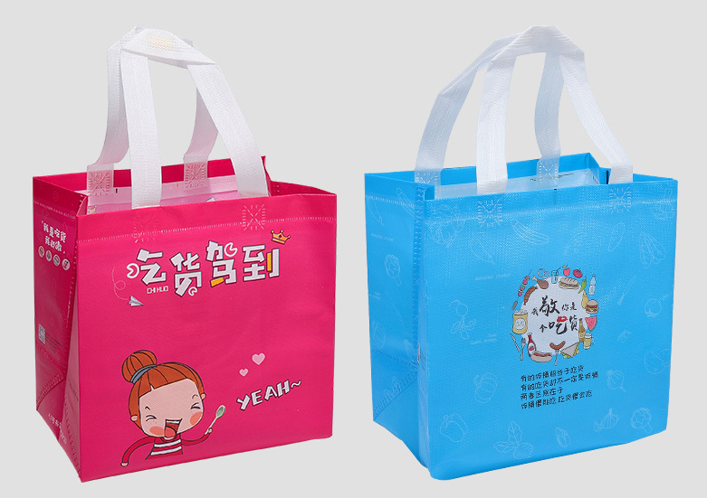 Non-woven takeout takeout bag custom printing logo barbecue handbag waterproof laminating fast food bag custom