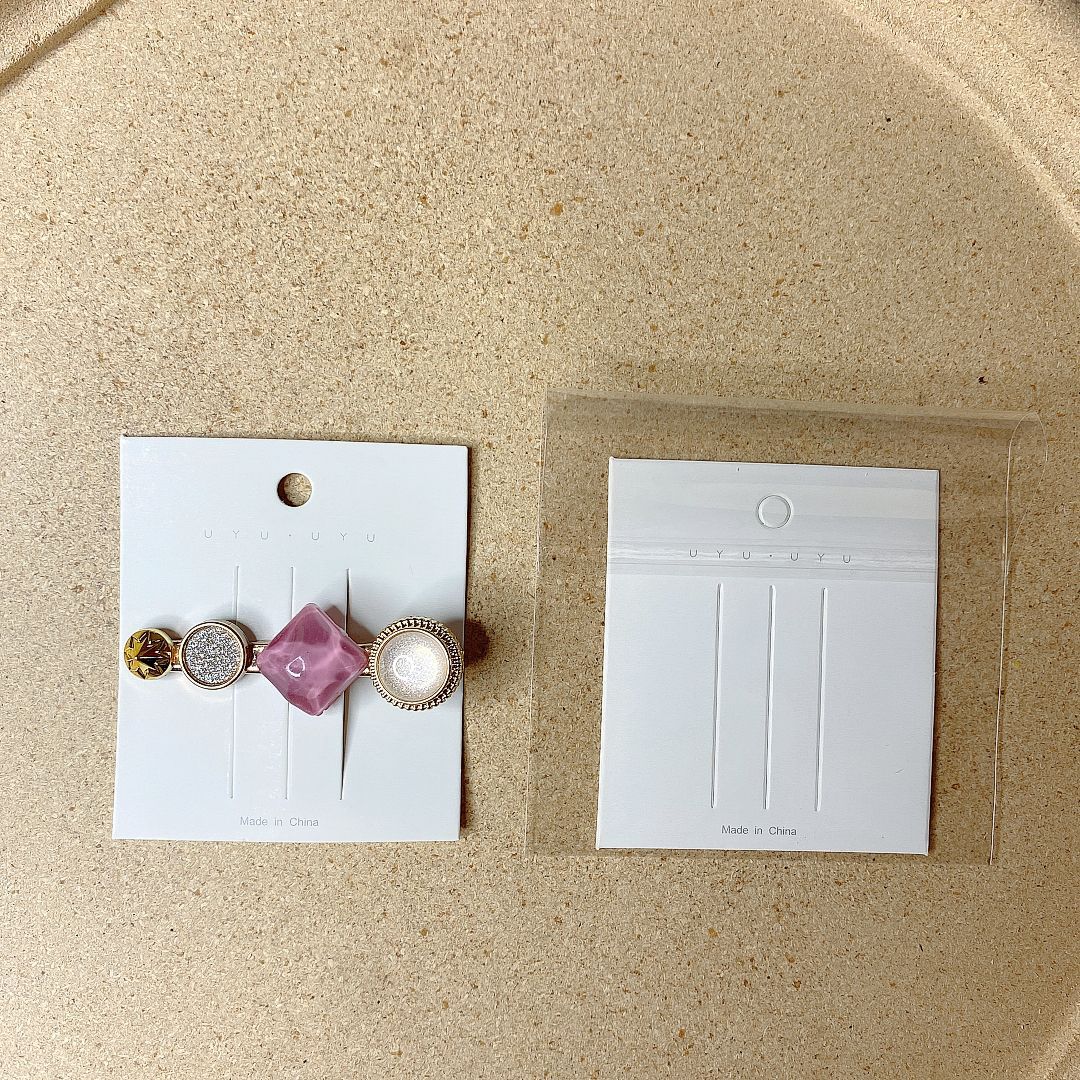 100 Korean-Style Embossed Paper Card Hairpin Hairclip Simple Jewelry Hairpin Children&#039;s Hair Accessories Card Packaging White Cardboard