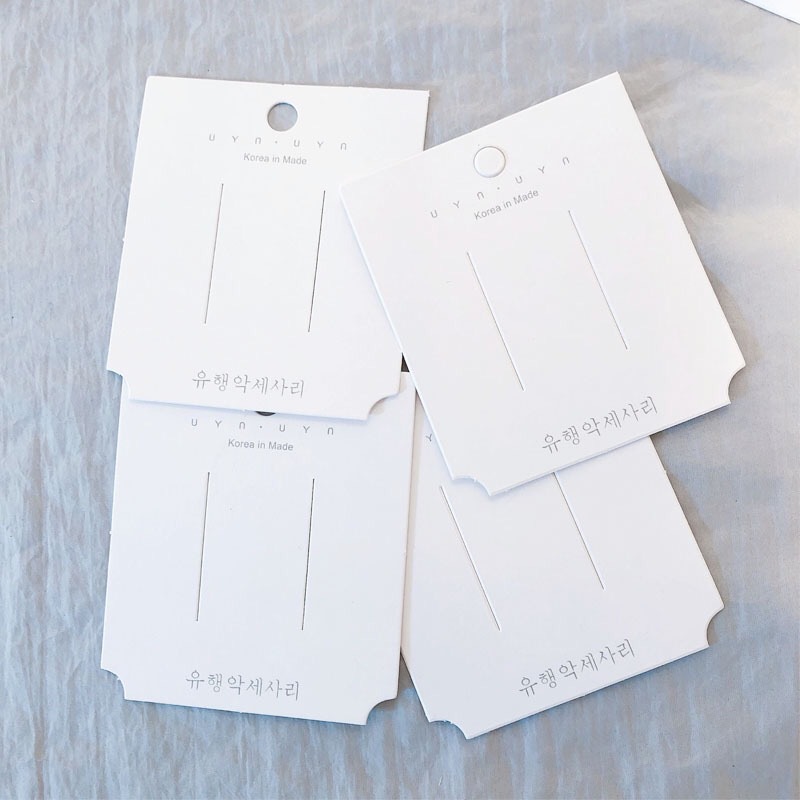 100 Korean-Style Embossed Paper Card Hairpin Hairclip Simple Jewelry Hairpin Children's Hair Accessories Card Packaging White Cardboard