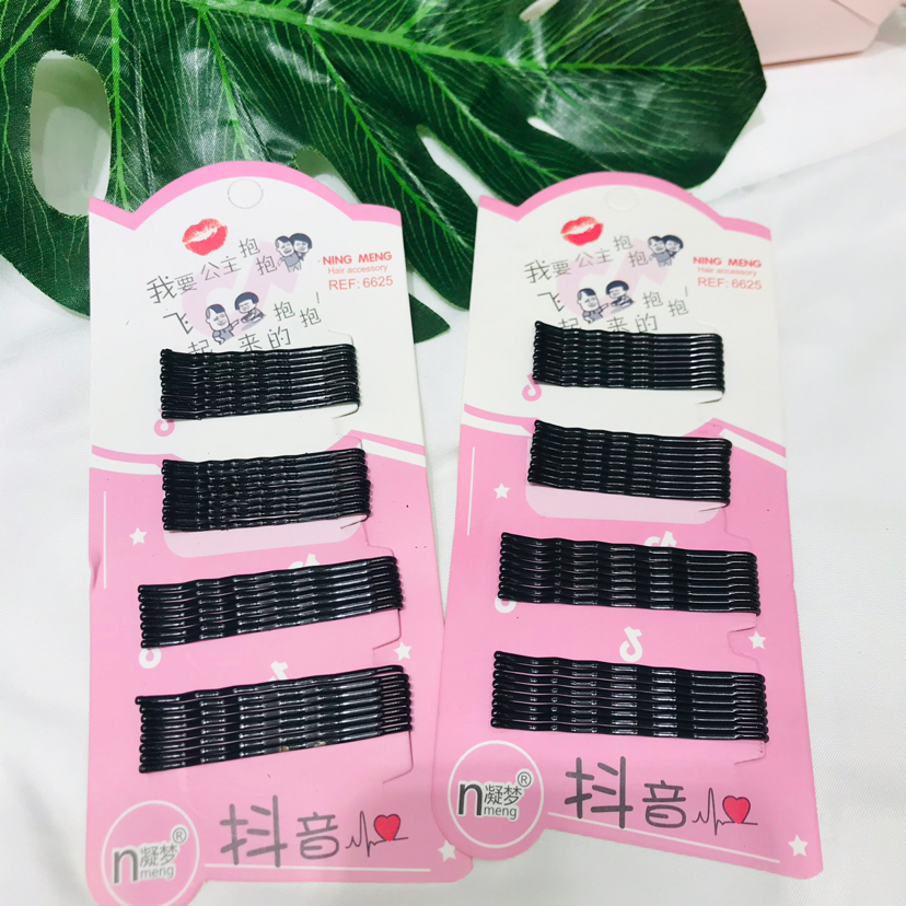 Net Red Card Black Wire Clip Hairpin Clip Black Clip Ordinary Hairpin Updo