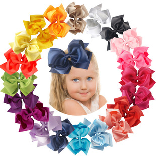 Cross-Border Hot 5-Inch JoJo Bow Barrettes Set 6 Colors One Card Children's Hairpin Headdress European and American Hair Accessories
