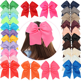 Cross-Border Hot 5-Inch JoJo Bow Barrettes Set 6 Colors One Card Children's Hairpin Headdress European and American Hair Accessories
