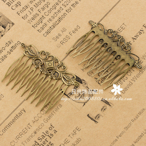 Complex Classical Copper Material Hollow Out Laminate Court Distressed Hairpin Barrettes Duck Tongue Clamp Card Side Clip Clip Clamp
