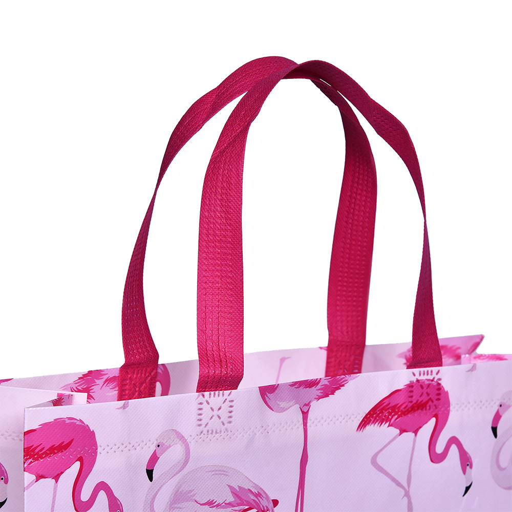 Laminated Non-Woven Bag Cartoon Flamingo Bag Nonwoven Fabric re ya dai Stereoscopic Bags Currently Available Wholesale