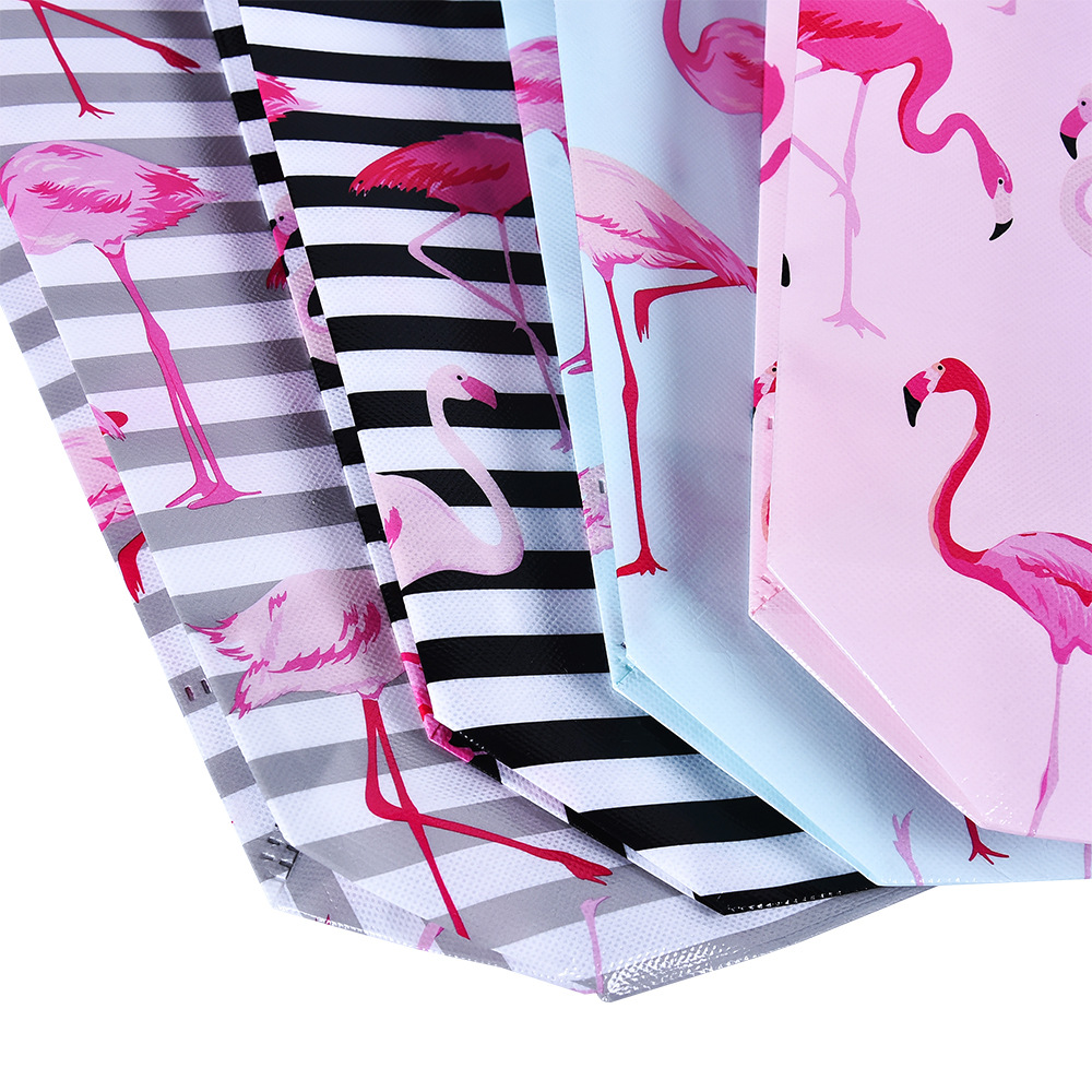 Laminated Non-Woven Bag Cartoon Flamingo Bag Nonwoven Fabric re ya dai Stereoscopic Bags Currently Available Wholesale