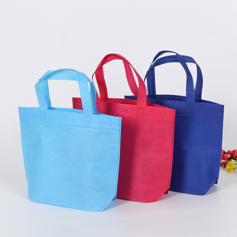 Color Printing Non-Woven Bags Customization Logo Film Shopping Nonwoven Bag Hot Pressing Colored Non-Woven Fabric Handbag