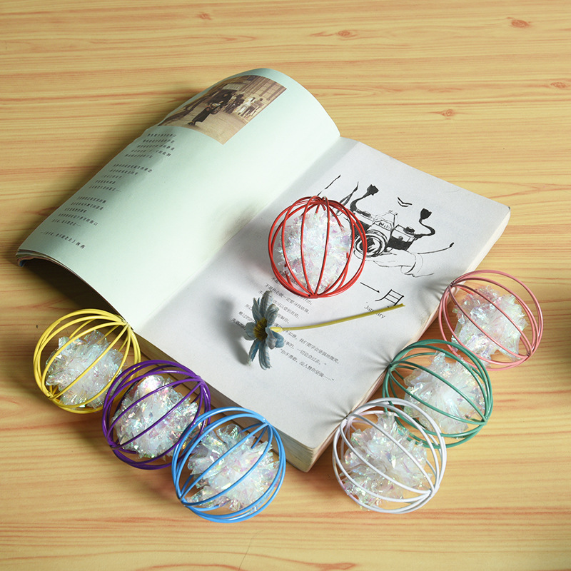 Pet Cat Toy Color Funny Cat Prisoner&#039;s Cage Ringing Paper Ball Yizhi Sound Paper Ball Laser Film Interactive Bite Toy Wholesale