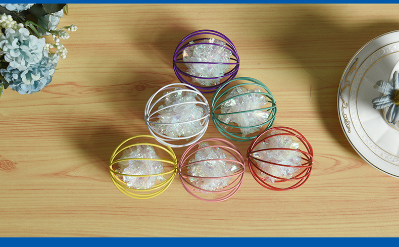 Pet Cat Toy Color Funny Cat Prisoner's Cage Ringing Paper Ball Yizhi Sound Paper Ball Laser Film Interactive Bite Toy Wholesale