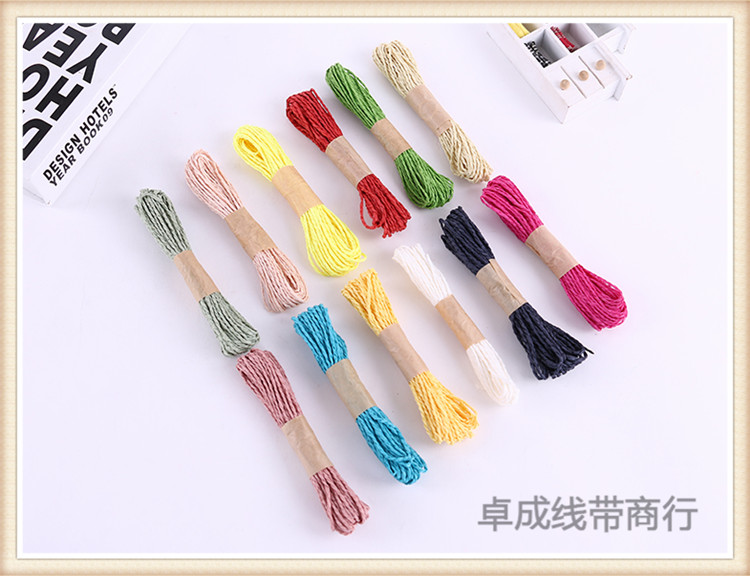 Baked DIY paper rope, lafite straw rope, hand - woven rope cake box, decorative accessories, multicolor