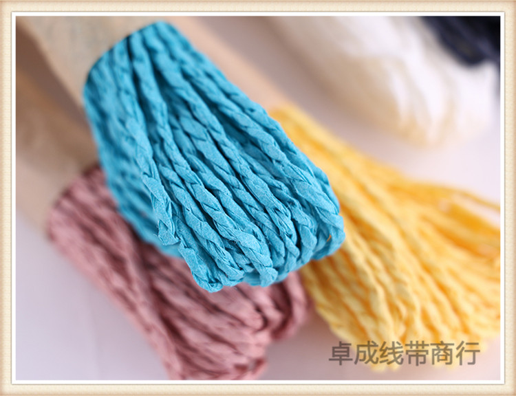 Baked DIY paper rope, lafite straw rope, hand - woven rope cake box, decorative accessories, multicolor
