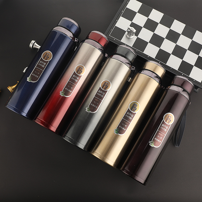 New 316 Stainless Steel Large Capacity Thermos Outdoor Portable with Rope Handle Thermal Insulation Travel Pot 
