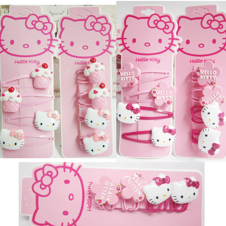 Hello Kitty Barrettes Hair Rope Cute Cake Flower Accessories Hello Kitty Headdress Baby Rubber Band
