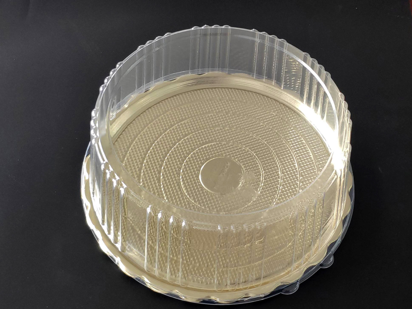 Plastic Disposable Blister Packaging Transparent Box Golden Sushi Cake round Disposable Cake Mold