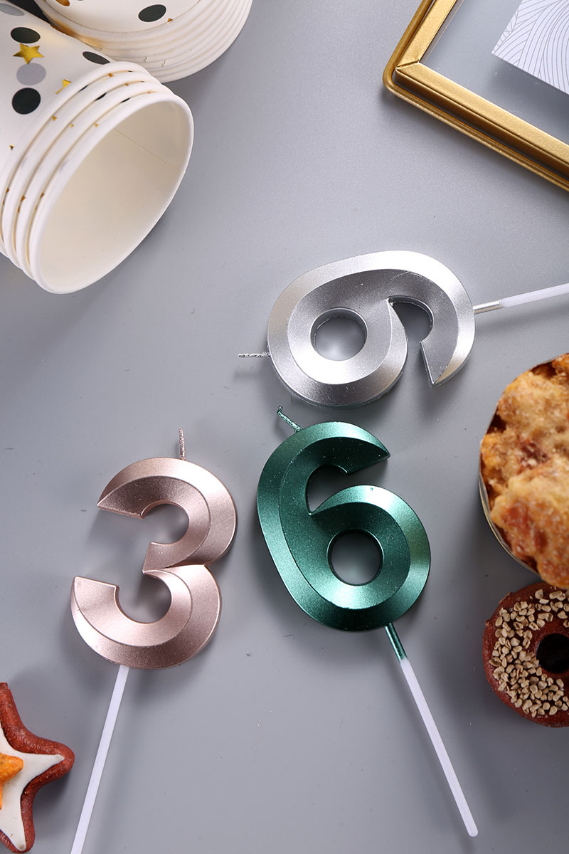 5cm High Sydney Opera House Shell Golden Digital Candle Birthday Cake Candle Blister Packaging