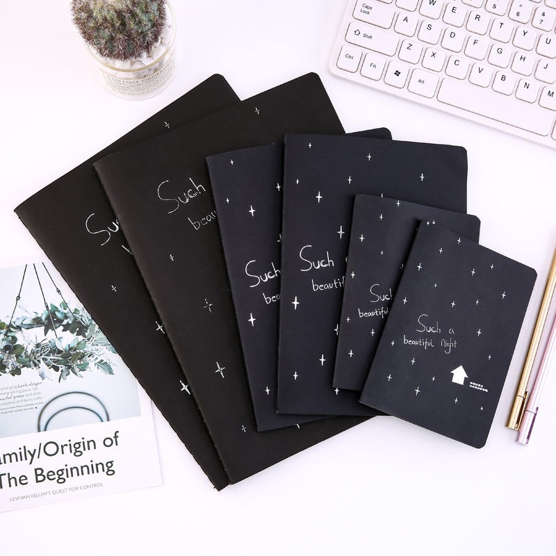Internet Celebrity Black Paperboard DIY Creative Sketch Book Blank Inner Page Pure Black Paper Journal Book Notepad Student Hand Drawn