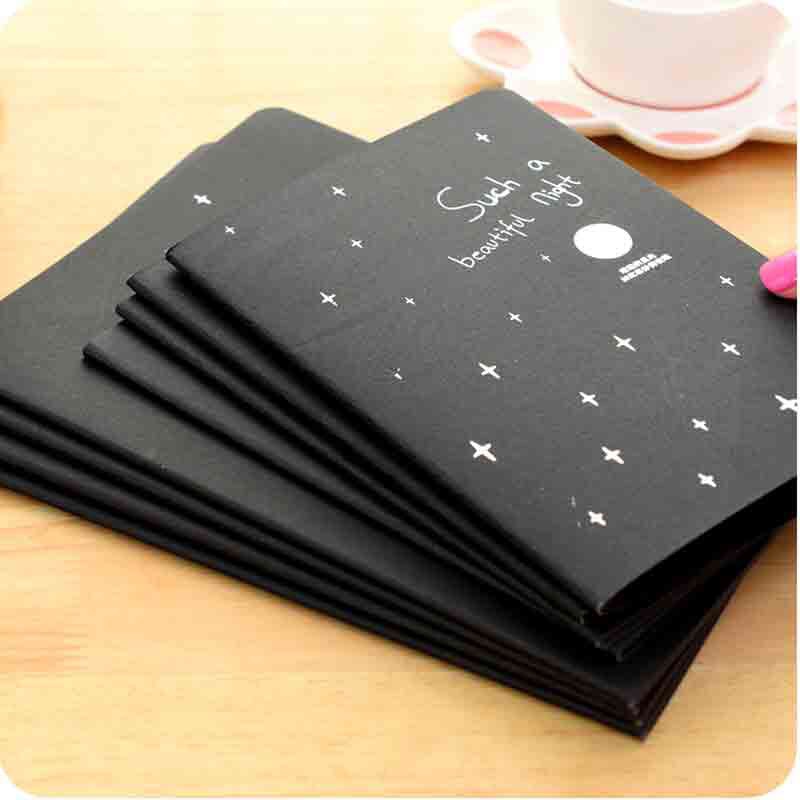 Internet Celebrity Black Paperboard DIY Creative Sketch Book Blank Inner Page Pure Black Paper Journal Book Notepad Student Hand Drawn