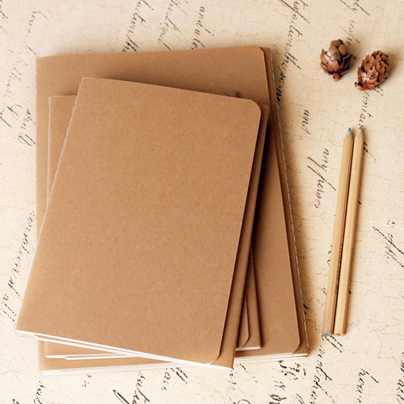 A4 Kraft Paper Black Paperboard Notepad Blank Book Inner Page Horizontal Line Sketch Book Hand-Painted Notebook