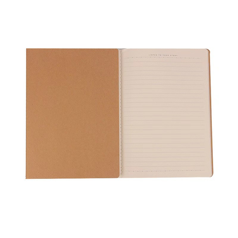 A4 Kraft Paper Black Paperboard Notepad Blank Book Inner Page Horizontal Line Sketch Book Hand-Painted Notebook