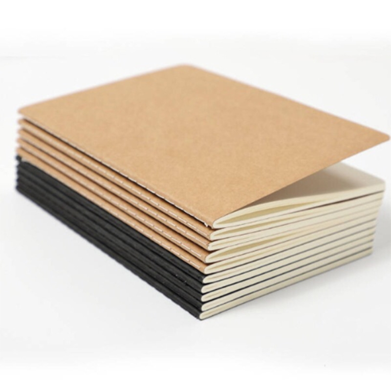 A4 Kraft Paper Black Paperboard Notepad Blank Book Inner Page Horizontal Line Sketch Book Hand-Painted Notebook