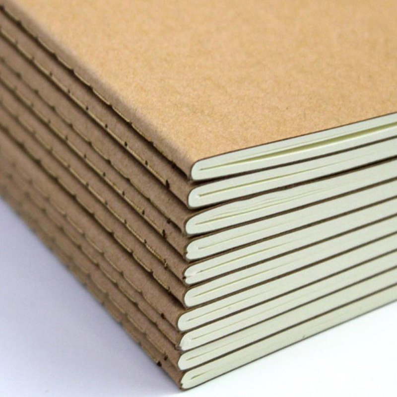 A4 Kraft Paper Black Paperboard Notepad Blank Book Inner Page Horizontal Line Sketch Book Hand-Painted Notebook