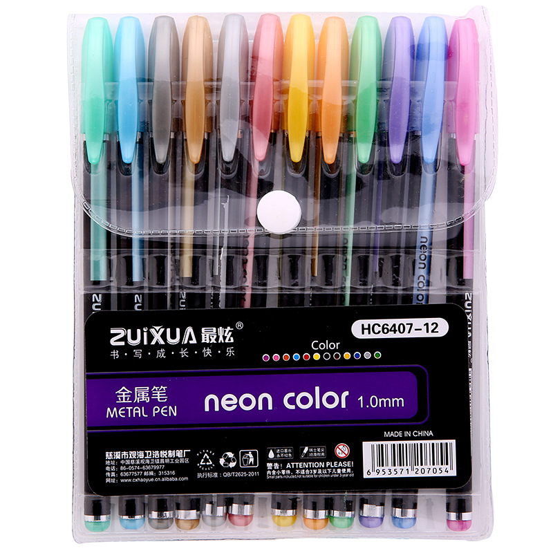 Metal Pastel Gel Pen Large Capacity DIY Album Black Paperboard Special Fluorescent Marker Color Flash Pen