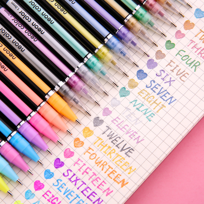 Metal Pastel Gel Pen Large Capacity DIY Album Black Paperboard Special Fluorescent Marker Color Flash Pen
